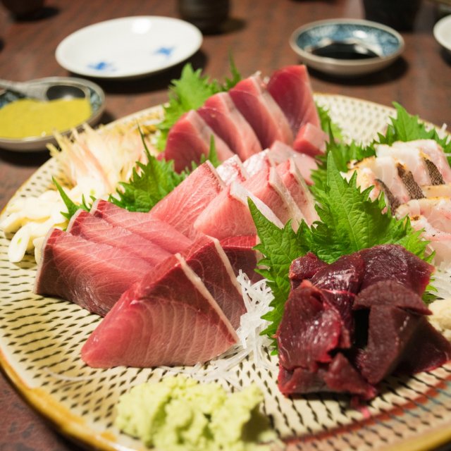 Bonito, Yellowtail, Rock Porgy (Sashimi) 