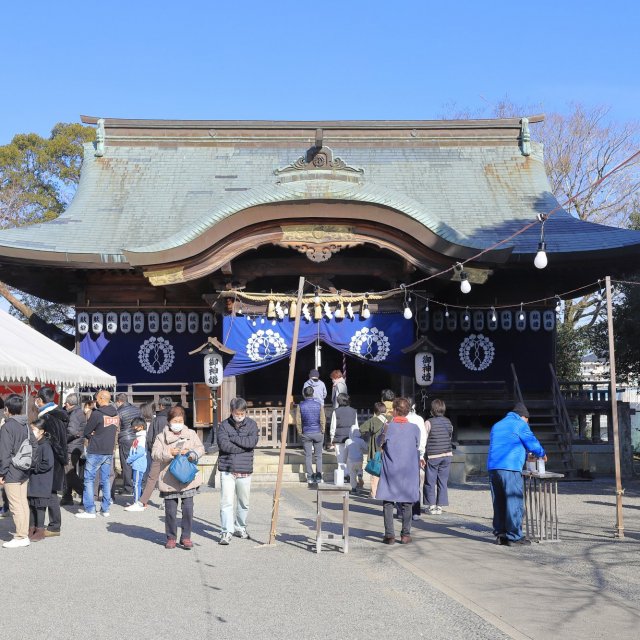 高知縣四萬十市 一條神社　新年參拜・花手水