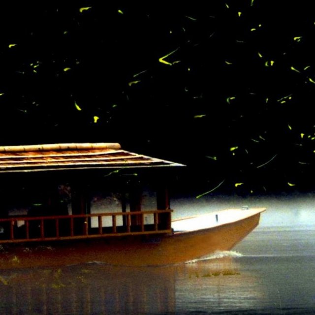 四万十川観光遊覧船（夜、ホタル）