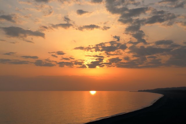 琴ヶ浜 ＝夕日鑑賞＝