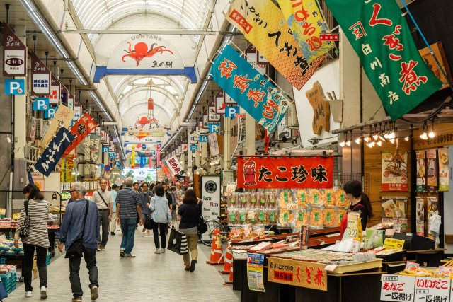 明石魚之棚商店街與明石燒 ＋商店街内散步